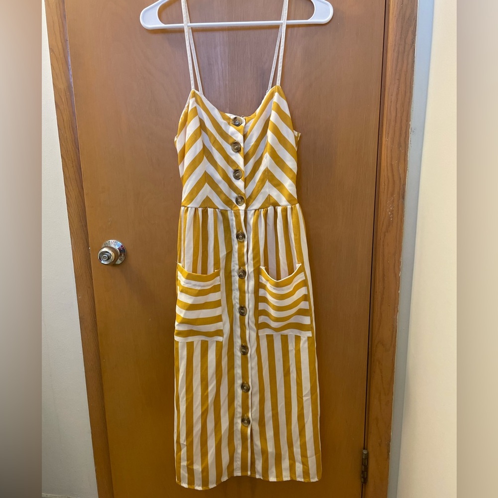 Yellow Striped Summer Dress